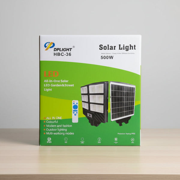 DP Solar Powered Street Lamp 500W with Motion Sensor (All-in-One)