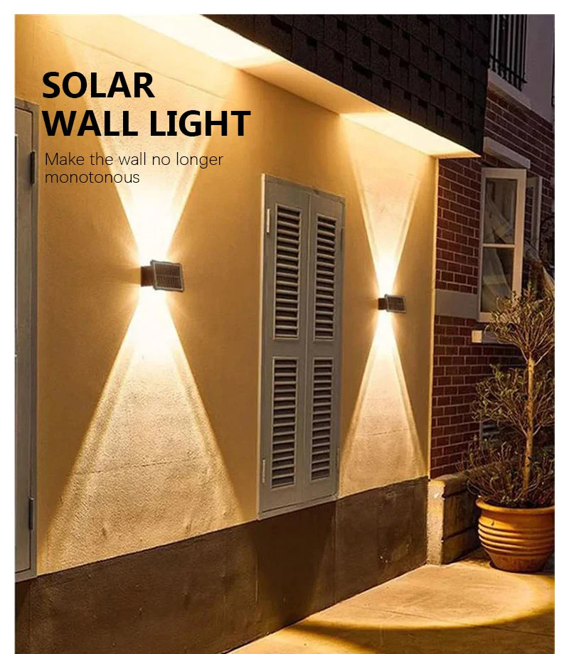 Up Down 3-Eye Solar Wall Light – Warm White