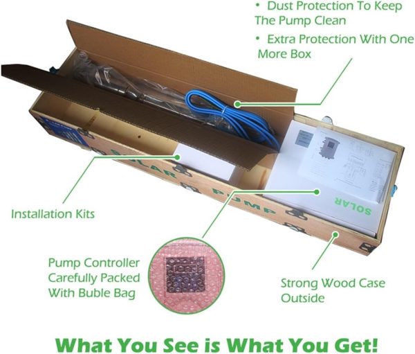 60m 2.2kW Trunsun AC/DC Solar Borehole Pump – 19,000L/H (4″ | Model: 4DSC19-60-300-2200-A/D)