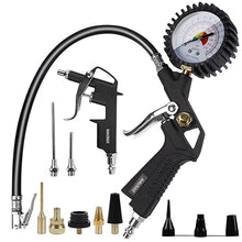 Hausse Heavy Duty Air Compressor Accessory Kit – Tire Inflator Gauge & Air Blow Gun Set (1/4" NPT)