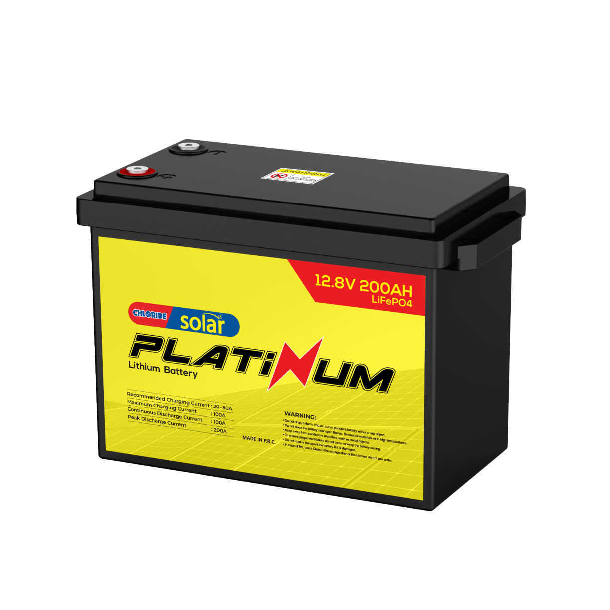 Chloride Platinum 12V 200Ah Lithium (LiFePO4) Solar Battery