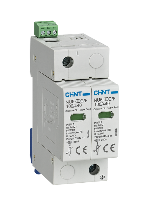 AC SPD Surge Protector Device 2 Pole Single Phase 40kA