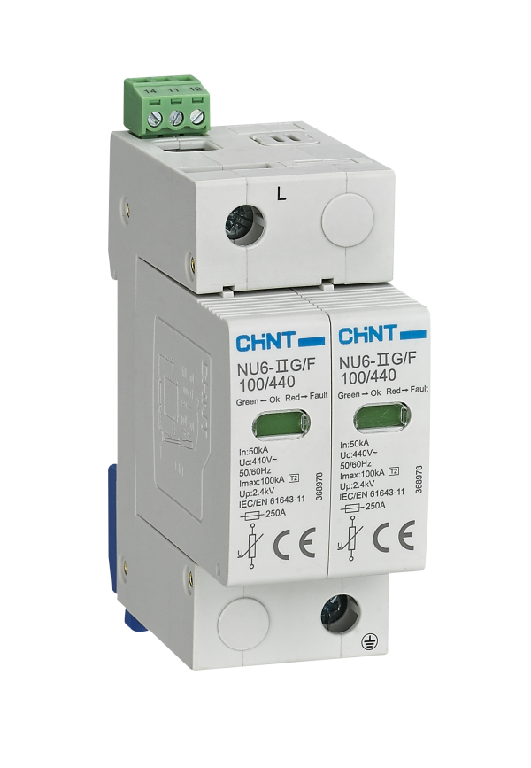 AC SPD Surge Protector Device 2 Pole Single Phase 40kA