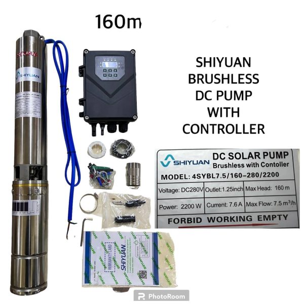 1.25″ Shiyuan Hybrid AC/DC Submersible Deep Well Pump – 2.2kW | 160m Head
