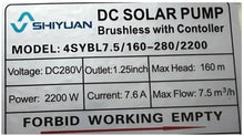 1.25″ Shiyuan Hybrid AC/DC Submersible Deep Well Pump – 2.2kW | 160m Head