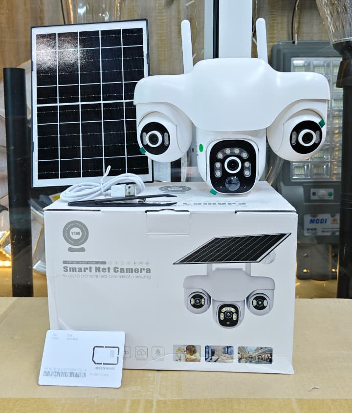 4G Triple Lens Solar PTZ Security Camera – 360° Smart Surveillance