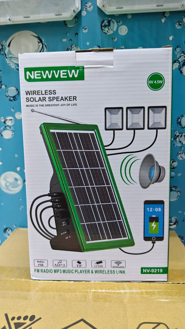 NV-9219 Solar Lighting System With Radio & Bluetooth Speaker