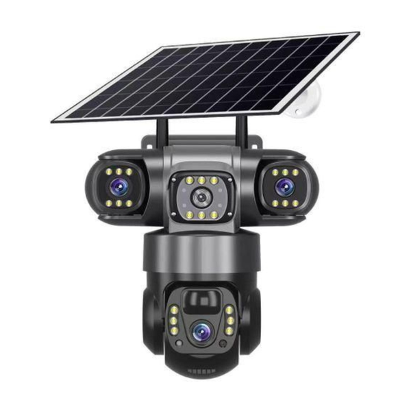 4G Triple Lens Solar CCTV Camera – 360° Smart Outdoor Security