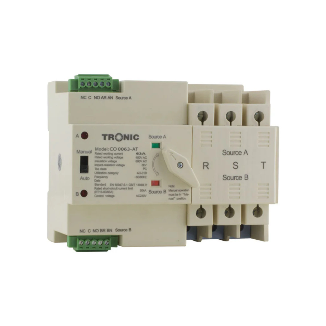 63A Automatic Changeover Switch (ATS) – Mains ↔ Inverter / Generator
